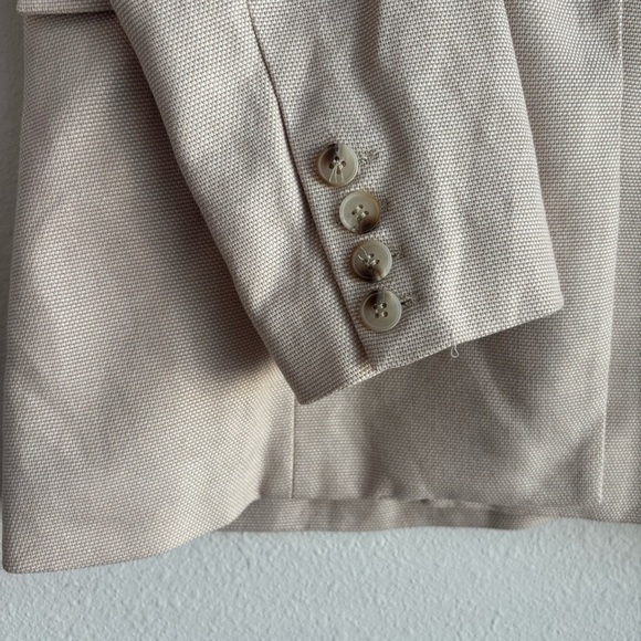 WeWoreWhat Tweed Relaxed Single Breasted Oversized Blazer Jacket Beige Small - Picture 7 of 13